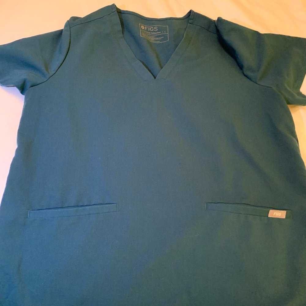 Figs Caribbean Blue Casma Scrub Top